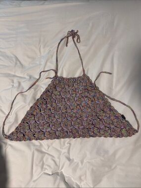 🥳 5 for $25 BUNDLE Forever 21 Multicolor Crochet Halter Top with Lavender Lining